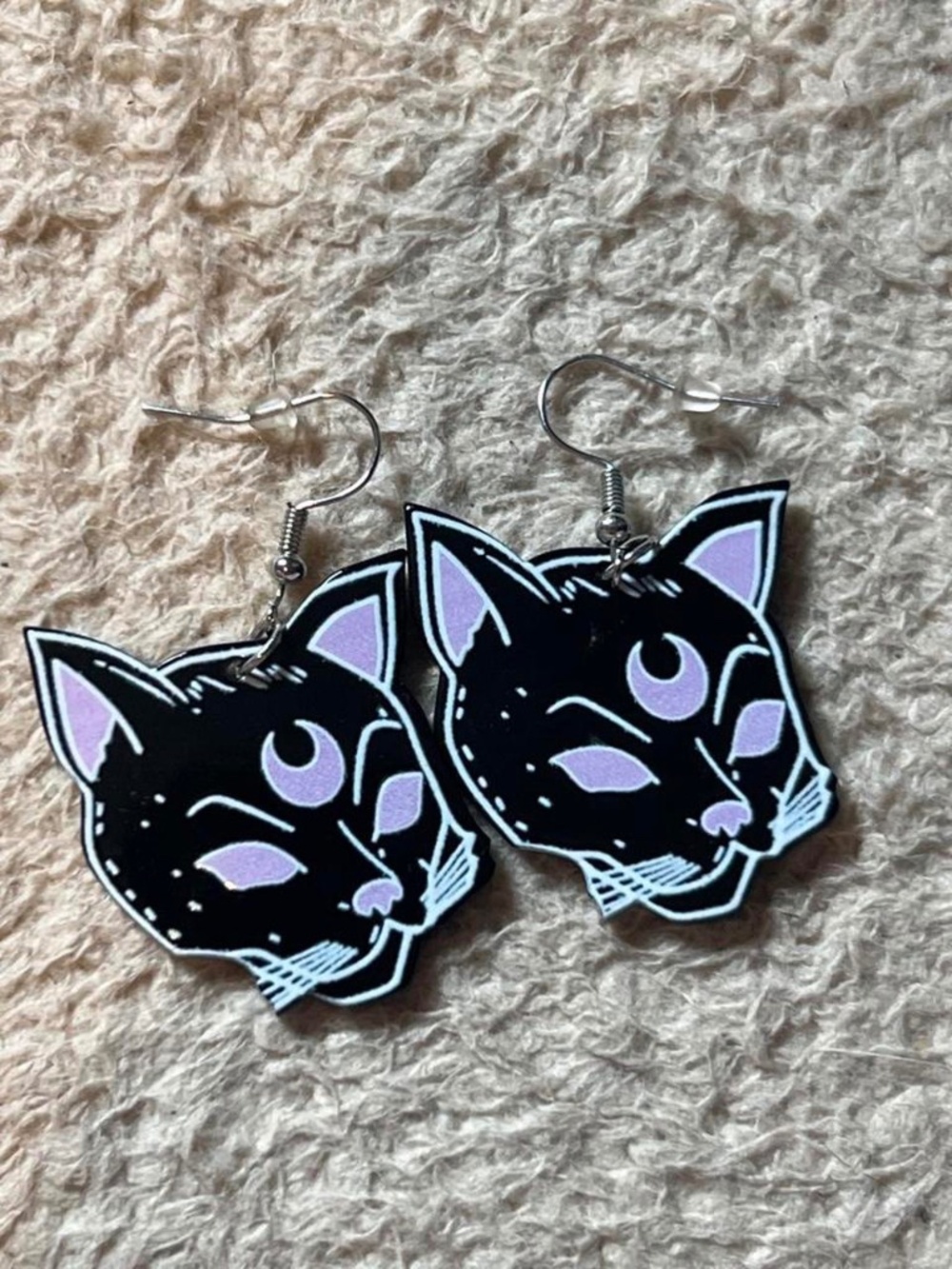 Black cat earrings